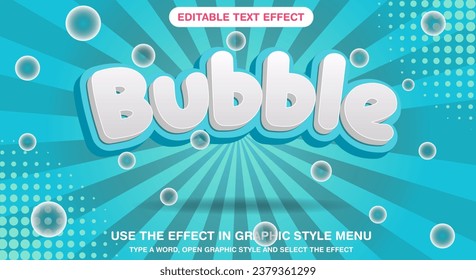 Burbuja 3d efecto de texto editable adecuado para productos dulces