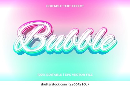 Bubble 3d text effect and editable text, template 3d style use for business tittle