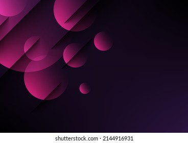 volante de círculo de fondo abstracto de burbuja, forma de gradiente geométrico y diseño de vector de sombra diagonal