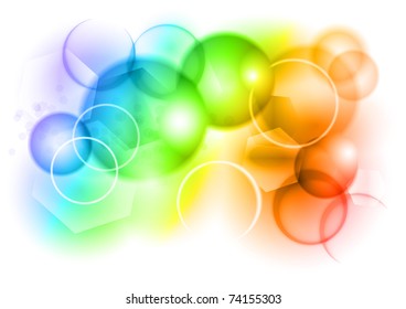 bubble abstract background in rainbow color