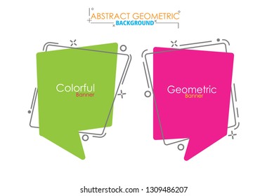 Bubble abstract geometric banners. vintage and trendy backgrounds set.