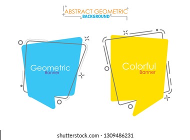 Bubble abstract geometric banners. vintage and trendy backgrounds set.