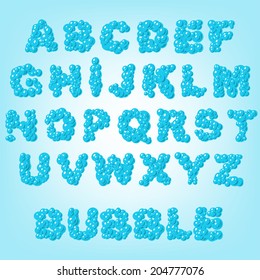 bubble abstract latin alphabet letters 
