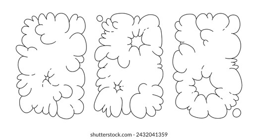 Bubble abstract shapes sticker pack. Funky balloon organic elements icon sign in trendy retro y2k style. Cartoon graffiti vector illustration isolated on white background.