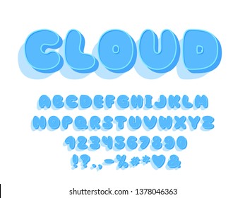 Bubble Alphabet Cloud Design. Vector Letters And Numbers