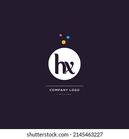 Alfabeto de burbuja icono de letra inicial logotipo HX