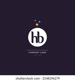 Bubble alphabet initial letter icon logo HB