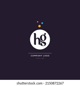 Bubble alphabet initial letter icon logo HG