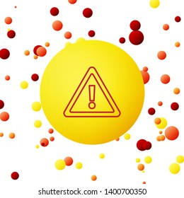 Bubble backgraund with Caution warning sign with exclamation mark. Alert, danger, hazard, attention and error symbol. Triangle shape.