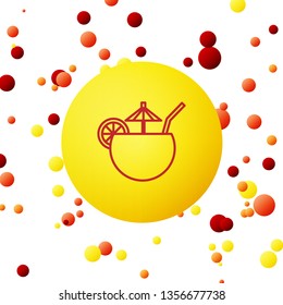 Bubble backgraund with Cocktail vector icon with umbrella, alcohol symbol