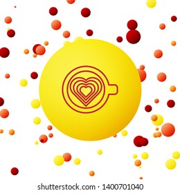 Bubble backgraund with Coffee art. Cup of coffee latte art with heard print