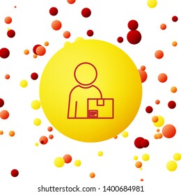 Bubble backgraund with Deliveryman, service, box, worker, deliver concept