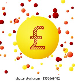 Bubble backgraund with Gold Currency symbols icon : Great Britain pound sterling GBP