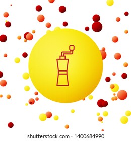 Bubble backgraund with Grinder icon vector. Coffee time