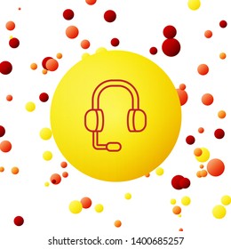Bubble backgraund with Headphone vector icon