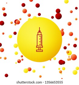 Bubble backgraund with Icon medical syringe with needle. Concept of vaccination, injection