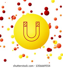 Bubble backgraund with Magnet icon. Horseshoe magnet, magnetism, magnetize, attraction.