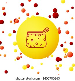 Bubble backgraund with Make Up Cosmetic Bag Icon
