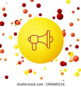 Bubble backgraund with Megaphone, loudspeaker, mouthpiece symbol icon.