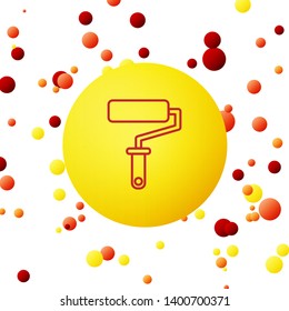 Bubble backgraund with Paint roller icon. Paintbrus sign.