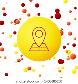 Bubble backgraund with Point on the map. Destination element.