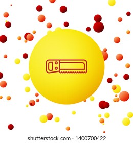Bubble backgraund with The saw icon. Saw symbol.