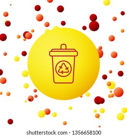 Bubble backgraund with Thrash and recycling can. Garbage container set. Wheeled dumpster.