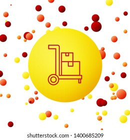 Bubble backgraund with Transportation of parcels. Handcart vector icon