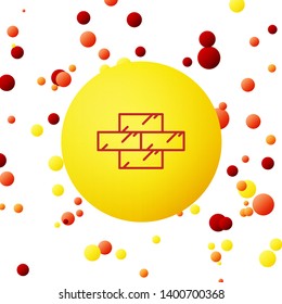 Bubble backgraund with Wall Icon. Wall brick symbol for your web site design