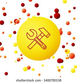 Bubble backgraund with Wrench and hammer. Tools icon