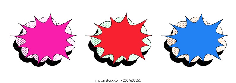 A bubble backgrounds for space inscriptions. Vector bright cartoon illustration in retro pop art style. Sound effects of comic text. EPS 10.