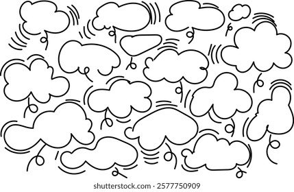 bubble baloon chatting shape, black and white, 