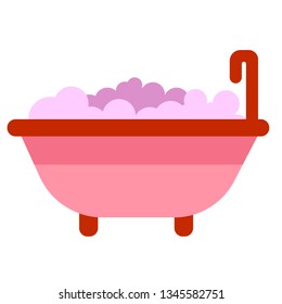 bubble bath flat illustration on white