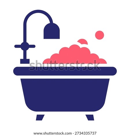 Bubble Bath Icon Color Fill Style Vector Illustration