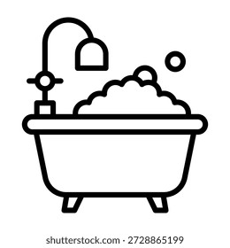 Bubble Bath Icon Line Style Vector Illustration