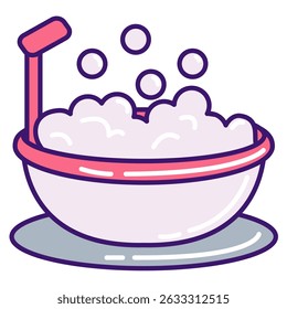 Bubble Bath icon represented by Bubble Bath Lineal Color style.