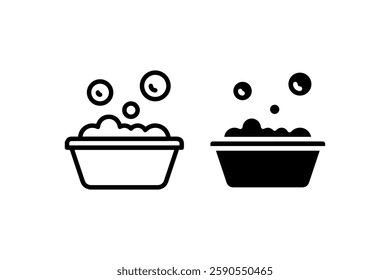 Bubble bath icon with soap suds Vector