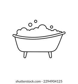 Bubble bath icon vector editable stroke