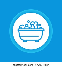 Bubble bath olor button. Relax bathroom icon. Pictogram for web page, mobile app, promo. Editable stroke.