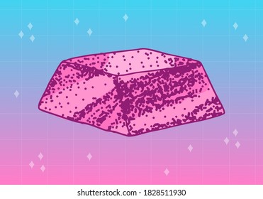 Bubble Bath soap. Organic cosmetic, natural lather. Drawn a monochrome engraved sketch for spa label or banner.