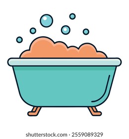 Bubble bath tub vector illustration and modern design 