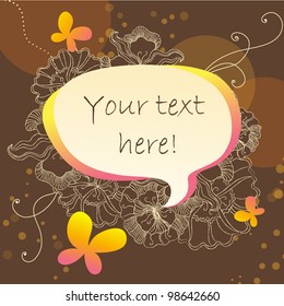 Bubble with beautiful floral decor in retro style