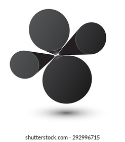 Diseño de perspectiva de infografía negra de burbujas. Ilustración vectorial. 
