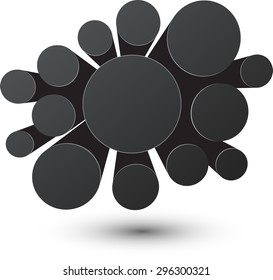 Bubble black infographics perspective design. Vector illustration. 