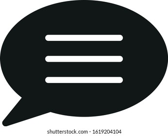 Bubble Blank Text Vector Sign Black Symbol Flat Design