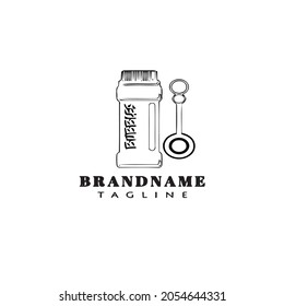bubble blowers logo cartoon icon template black modern cute vector illustration
