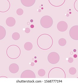 Bubble blowing, Pink Bubbles, seamless repeat. Vector Illustration, surface pattern design