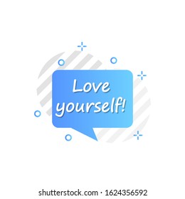 Bubble in blue, love yourself icon. Simple colored outline vector of motivation icons for ui and ux, website or mobile application