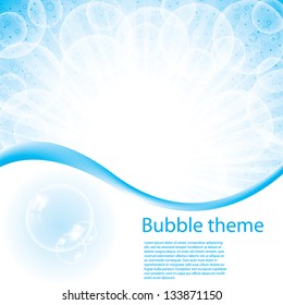 Bubble blue theme abstract background