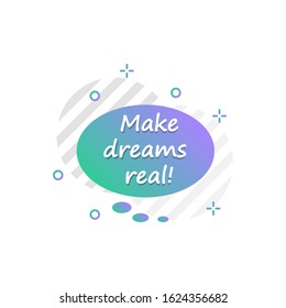 Bubble in blue, violet, make dreams real icon. Simple colored outline vector of motivation icons for ui and ux, website or mobile application